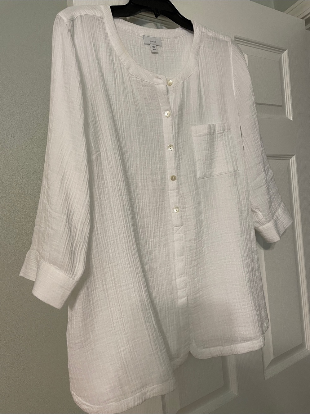 J.Jill beautiful white cotton guaze tunic in size LP, new with tags